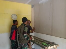Pembangunan RTLH Bapak Suyitno Masuki Tahap Pemasangan Bata dan Plester, Satgas TMMD Kejar Kualitas Hunian