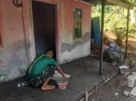RTLH Ibu Sumina Capai 5,6 Persen, Satgas TMMD Siapkan Lantai untuk Pemasangan Keramik