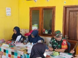 Sinergi Hangat di Posyandu: Babinsa Kaliboto Lor Dampingi Monitoring Kesehatan Balita
