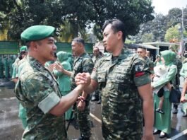Dandim 0821 Pimpin Korps Kenaikan Pangkat, 58 Personel Terima Amanah Kepangkatan Baru